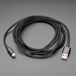 An image of Black Woven USB C to USB A Cable - 2 meters long