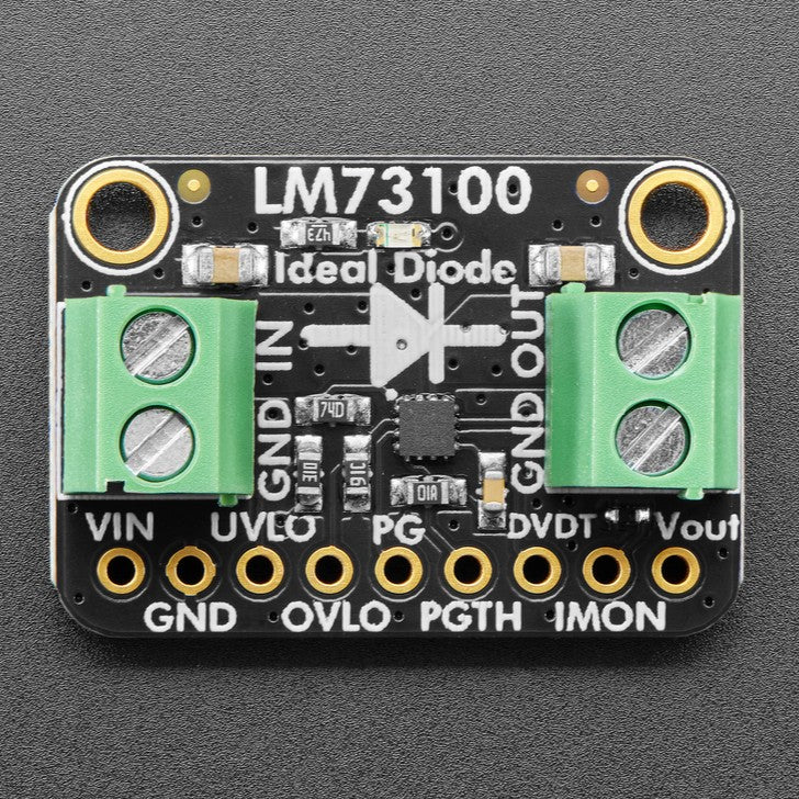 Adafruit LM73100 23V 5A Max Ideal Diode Breakout - If your project is moving a lot of power around, and efficiency is key, an Adafruit LM73100 Ideal Diode breakout is a great way to keep your power budget tidy!