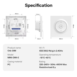 An image of Sonoff Smart Dimmer Wall Switch (Matter)