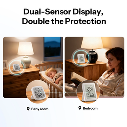 An image of Sonoff AirGuard TH Zigbee Temperature and Humidity Sensor with 3.6'' LCD