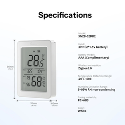 An image of Sonoff AirGuard TH Zigbee Temperature and Humidity Sensor with 3.6'' LCD