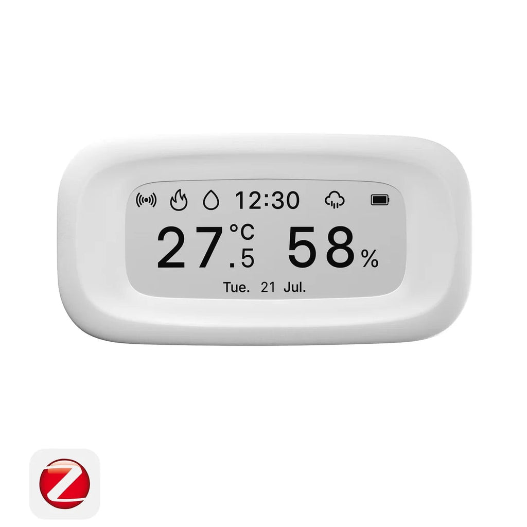 Sonoff AirGuard E-Ink Zigbee Temperature and Humidity Sensor - A crisp e-paper temperature and humidity sensor - easy to read from almost any angle.
