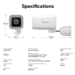 An image of Sonoff Outdoor Wi-Fi Security Camera