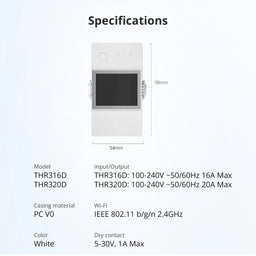 Sonoff Wi-Fi Smart Relay with Display (230V / 16A)