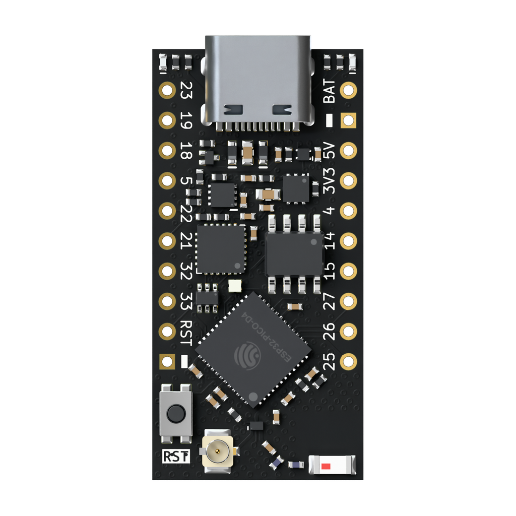 TinyPICO[D] - ESP32 Dev Board with Dual Antenna - TinyPICO[D] is a tiny ESP32 board with switchable onboard and u.FL antennas, an I²C battery fuel gauge and LiPo charging, in the original TinyPICO footprint.