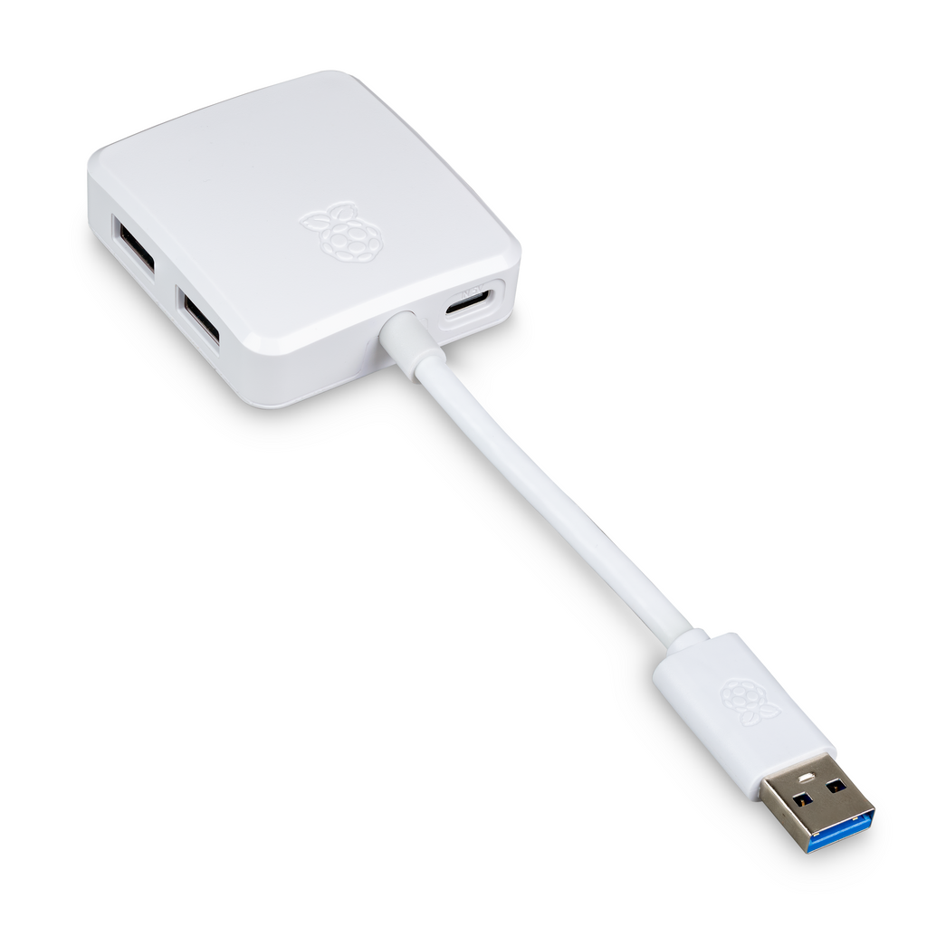 Raspberry Pi USB 3 Hub - The Raspberry Pi USB 3 Hub provides extra connectivity for your devices, turning one USB-A port into four.