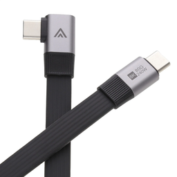 An image of Flat USB-C to USB-C Sideways Right Angle Cable
