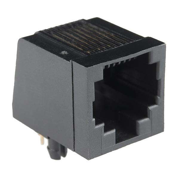 RJ45 8-Pin Connector - These are simple through-hole RJ45 sockets with PCB mounting posts.