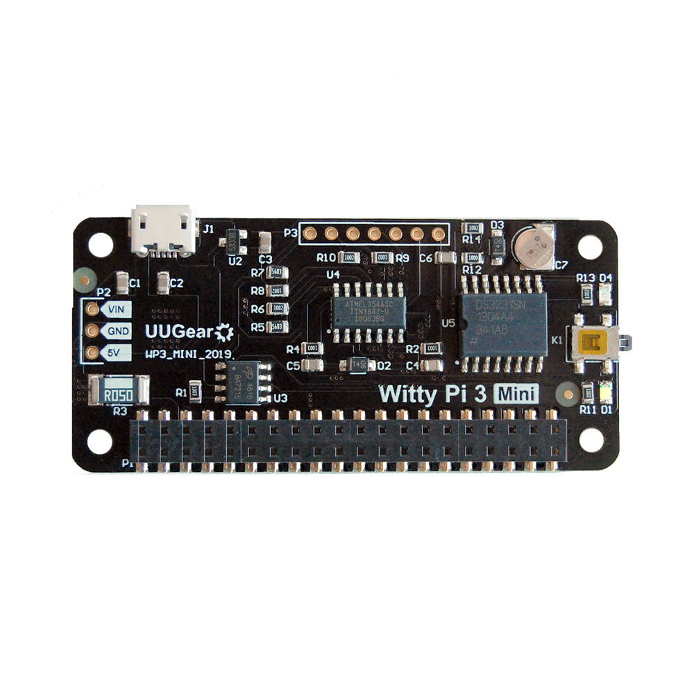Witty Pi 3 Mini: Realtime Clock and Power Management for Raspberry Pi - Witty Pi 3 Mini adds RTC (DS3231SN) and power management to your Raspberry Pi, and can define complex ON/OFF sequence with simple script.