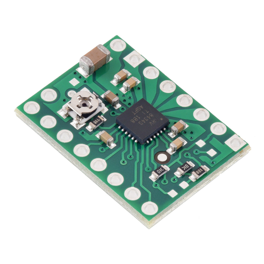 DRV8434S SPI Stepper Motor Driver Carrier, Potentiometer for Max. Current Limit - This breakout board for TI’s DRV8434S microstepping bipolar stepper motor driver operates from 4.5 V to 48 V and can deliver up to approximately 1.2 A continuous per phase without a heat sink or forced air flow (2 A peak).