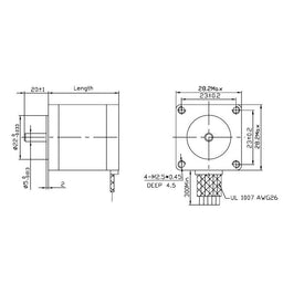 Stepper Motor: Bipolar, 200 Steps/Rev, 28×32mm, 3.8V, 0.67 A/Phase