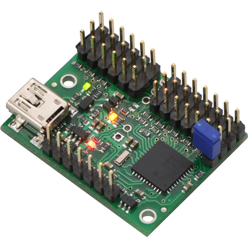 Mini Maestro USB Servo Controller - The Mini Maestro raises the performance bar for serial servo controllers with features such as a native USB interface and internal scripting control.