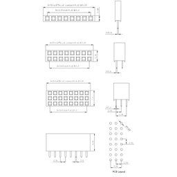 0.1" (2.54 mm) Female Header: Straight