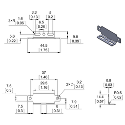 An image of Bracket Pair for Sharp GP2Y0A02, GP2Y0A21, and GP2Y0A41 Distance Sensors