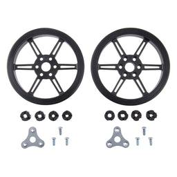 An image of Pololu Multi-Hub Wheel w/Inserts for 3mm and 4mm Shafts - 80×10mm, 2-Pack