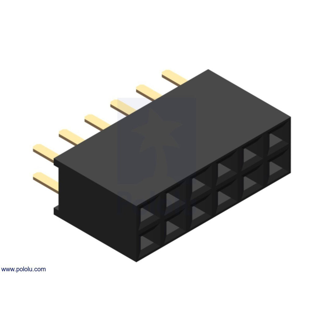 0.1" (2.54 mm) Female Header: Straight - This connector is a straight female header strip designed to match 0.1" male headers.