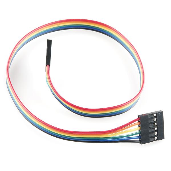Jumper Wire - 0.1", 6-pin, 12" - This is a simple six wire cable. Great for jumping from board to board or just about anything else.