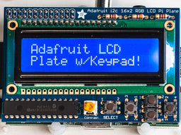 An image of Adafruit Blue&White 16x2 LCD+Keypad Kit for Raspberry Pi