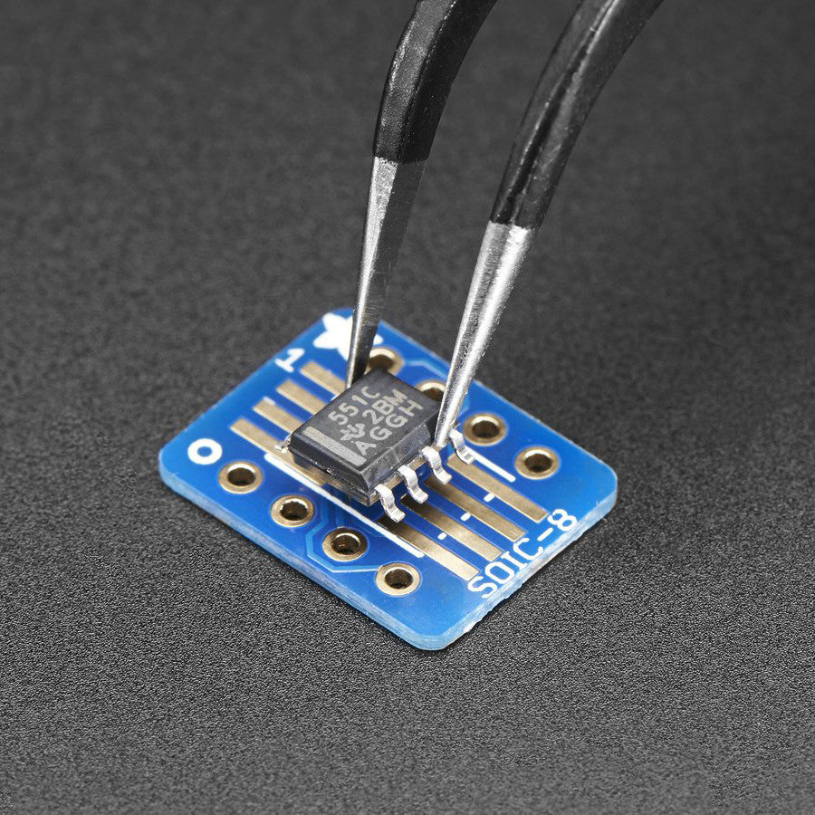 Adafruit SMT breakout PCB for SOIC or TSSOP - various sizes - Beguiled by a fancy new chip that is only available in a SOIC or (T)SSOP pinout? This breakout PCB set will make your life much much easier and get you prototyping faster than ever.