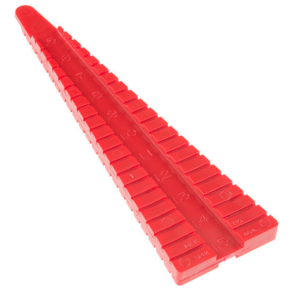 Resistor Lead Bending Tool - Sometimes referred to as a “forming” tool, this little guy provides you with an easy and reliable way to get the exact distance between two resistor leads that you need to PTH soldering.