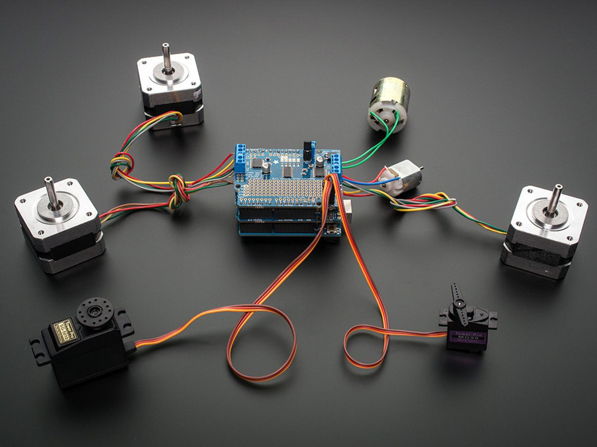 Two Sensor Arduino Projects Adafruit Motor/Stepper/Servo Shield for Arduino v2 Kit - v2.3 ...