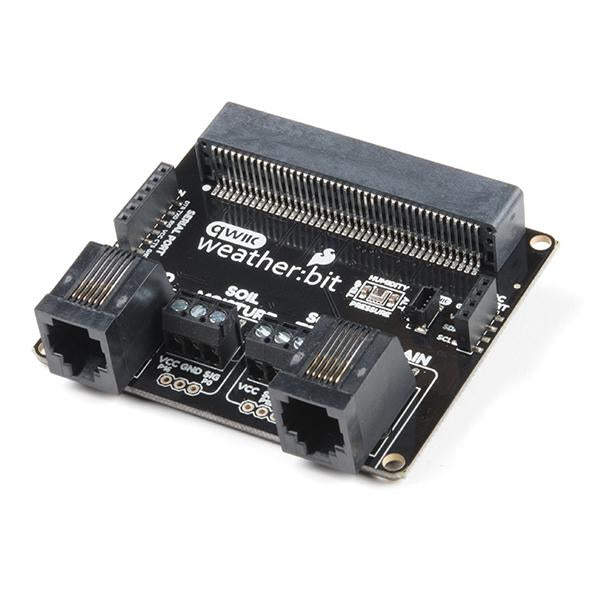 SparkFun weather:bit - micro:bit Carrier Board (Qwiic) - The SparkFun weather:bit is a fully loaded "carrier" board for the micro:bit that, when combined with the micro:bit, provides you with a fully functional weather station.