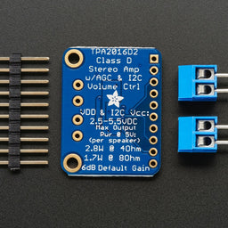 Adafruit Stereo 2.8W Class D Audio Amplifier - I2C Control AGC