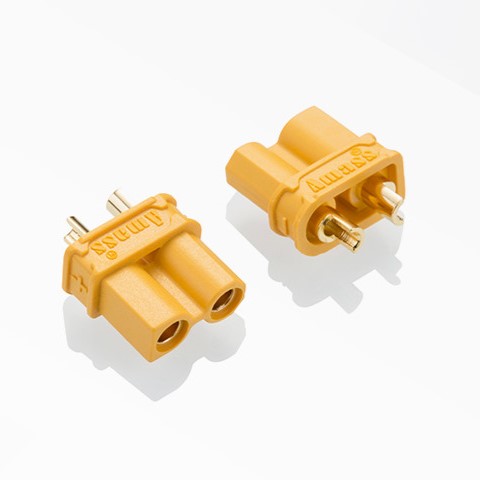 Amass XT30 Connector - These chunky XT30 connectors are perfect for projects that need a secure power connection, like drones, robots and Pimoroni Yukon creations.
