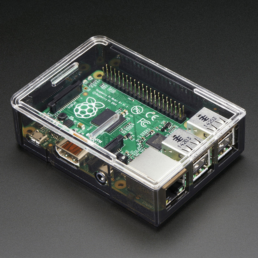Adafruit Raspberry Pi B+ / Pi 2 / Pi 3 Case - Smoke Base - w/ Clear Top - Adafruit's very own case for the 40-pin Raspberry Pi!