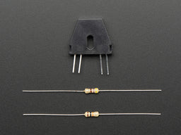 An image of Reflective IR Sensor with 470 and 10K Resistors