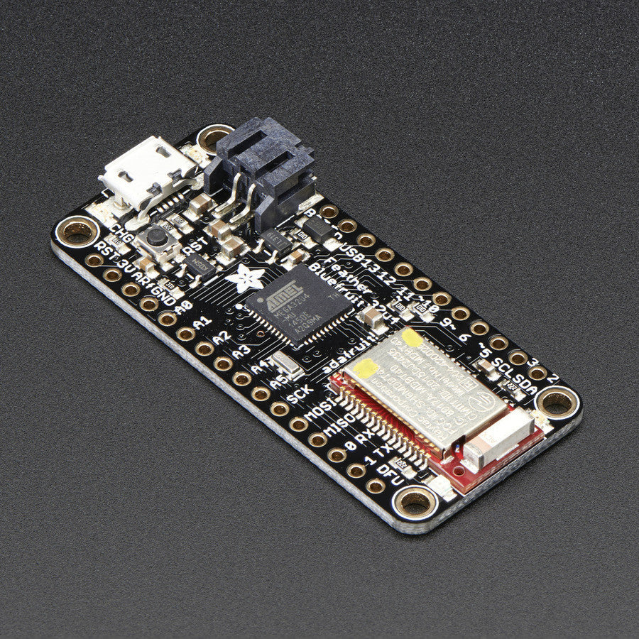 Adafruit Feather 32u4 Bluefruit LE - Feather is the new development board from Adafruit, and like it's namesake it is thin, light, and lets you fly!