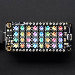 An image of NeoPixel FeatherWing - 4x8 RGB LED Add-on For All Feather Boards