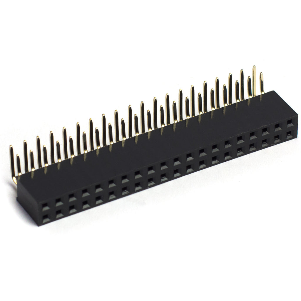 Female 40-pin 2x20 right-angle HAT header - The perfect space saving solution for your Pi Zero project!