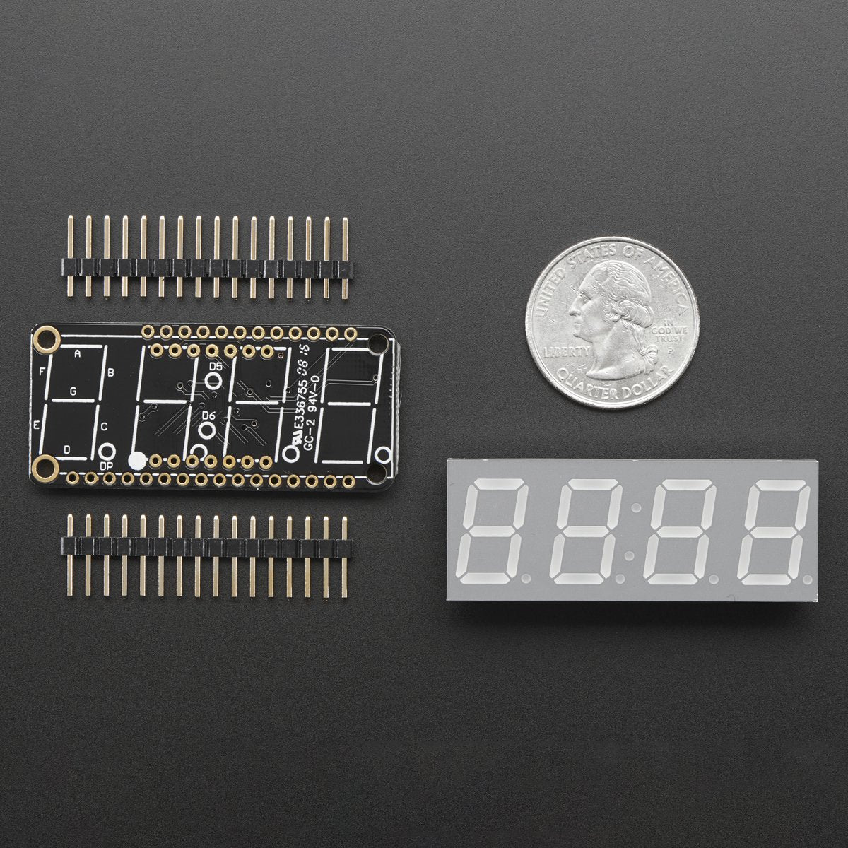 Adafruit 4-Digit 7-Segment LED Matrix Display FeatherWing - Pimoroni ...