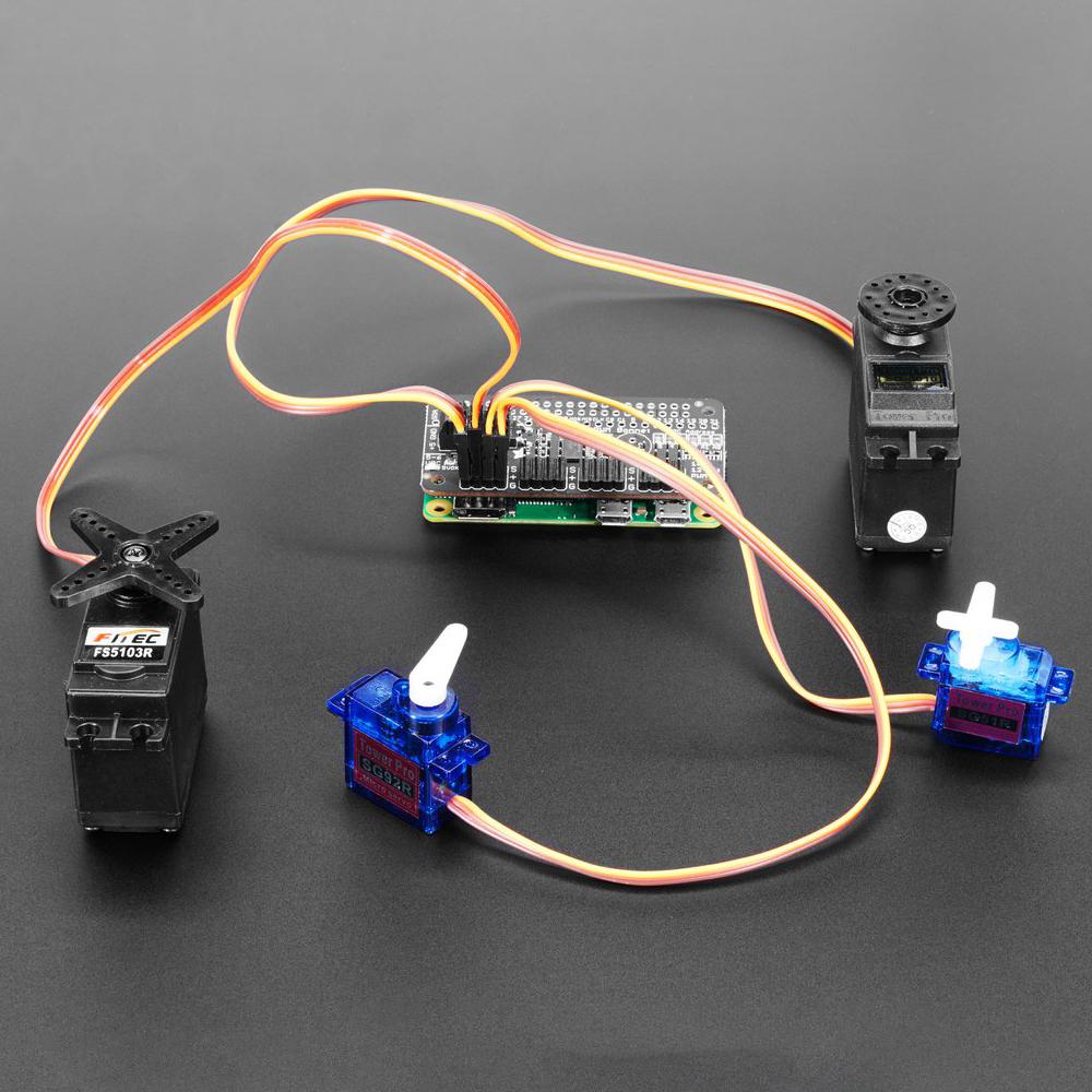 Adafruit 16-Channel PWM / Servo Bonnet for Raspberry Pi - Control 16 Servos with perfect timing!