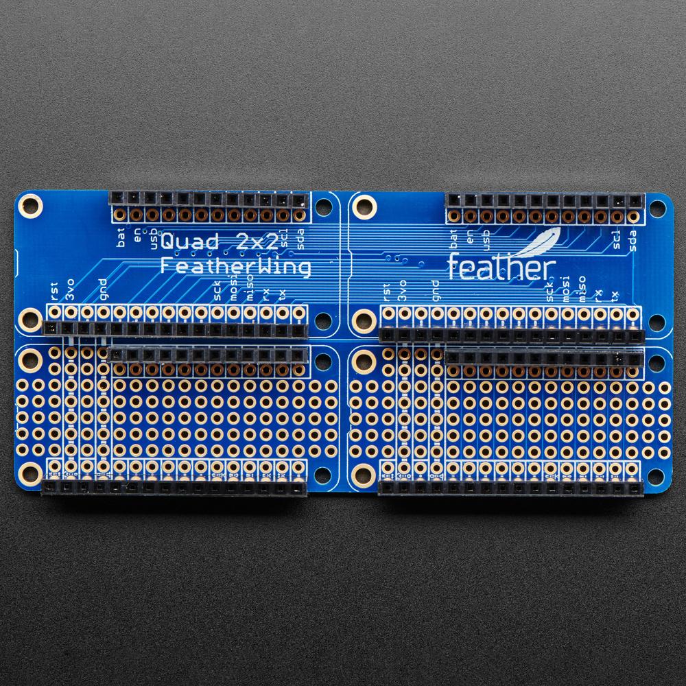 Adafruit Quad 2x2 FeatherWing Kit with Headers - Pimoroni Wholesale
