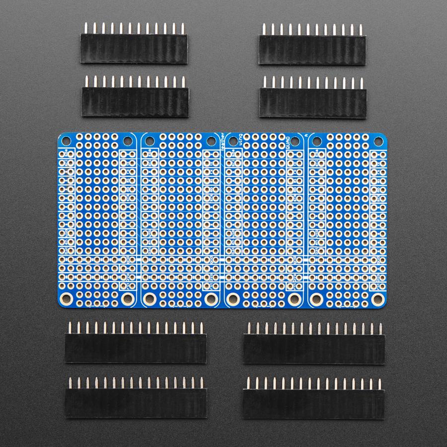 Adafruit Quad Side-By-Side FeatherWing Kit with Headers - Pimoroni ...