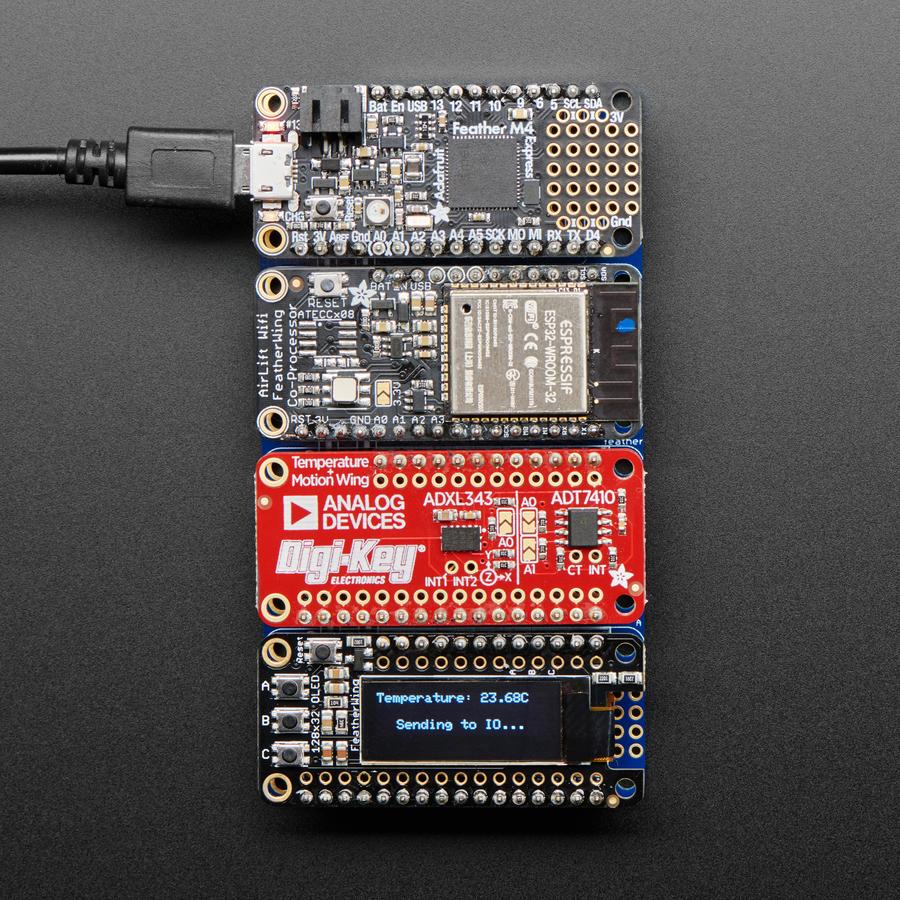Adafruit Quad Side-By-Side FeatherWing Kit with Headers - Pimoroni ...