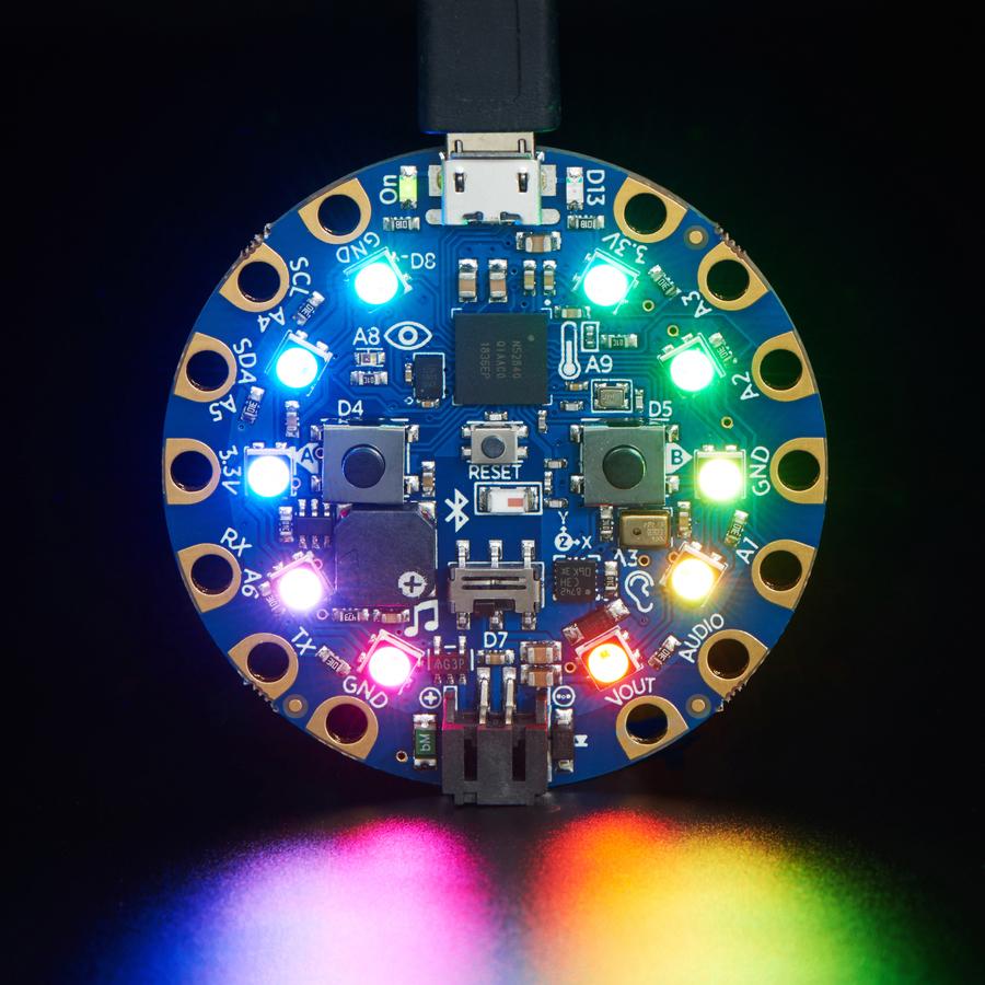 Circuit Playground Bluefruit - Bluetooth Low Energy - Circuit Playground Bluefruit is the third board in the Circuit Playground series, another step towards a perfect introduction to electronics and programming.