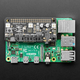 An image of Adafruit Voice Bonnet for Raspberry Pi -Two Speakers + Two Mics