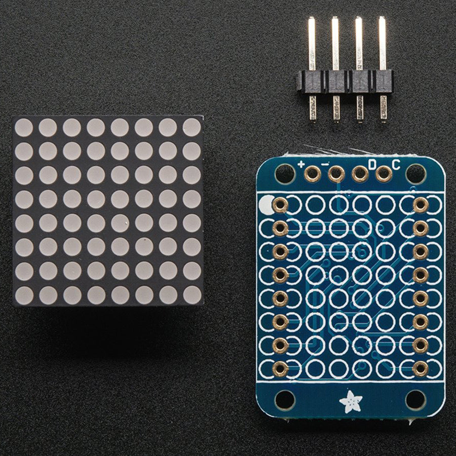 Adafruit Mini 0.7" 8x8 LED Matrix w/I2C Backpack - Pimoroni Wholesale