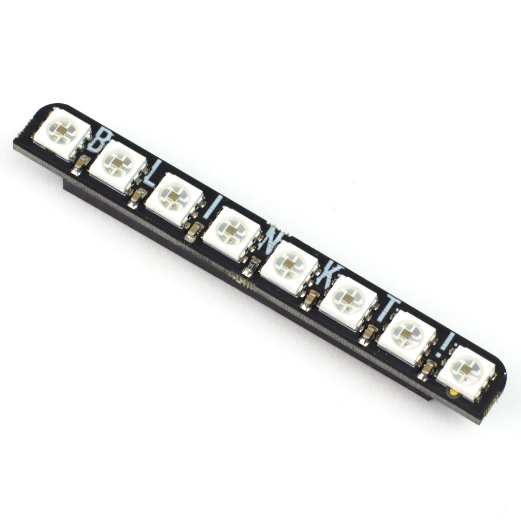 Blinkt! - Eight super-bright RGB LED indicators that are ideal for adding visual notifications to your Raspberry Pi without breaking the bank!
