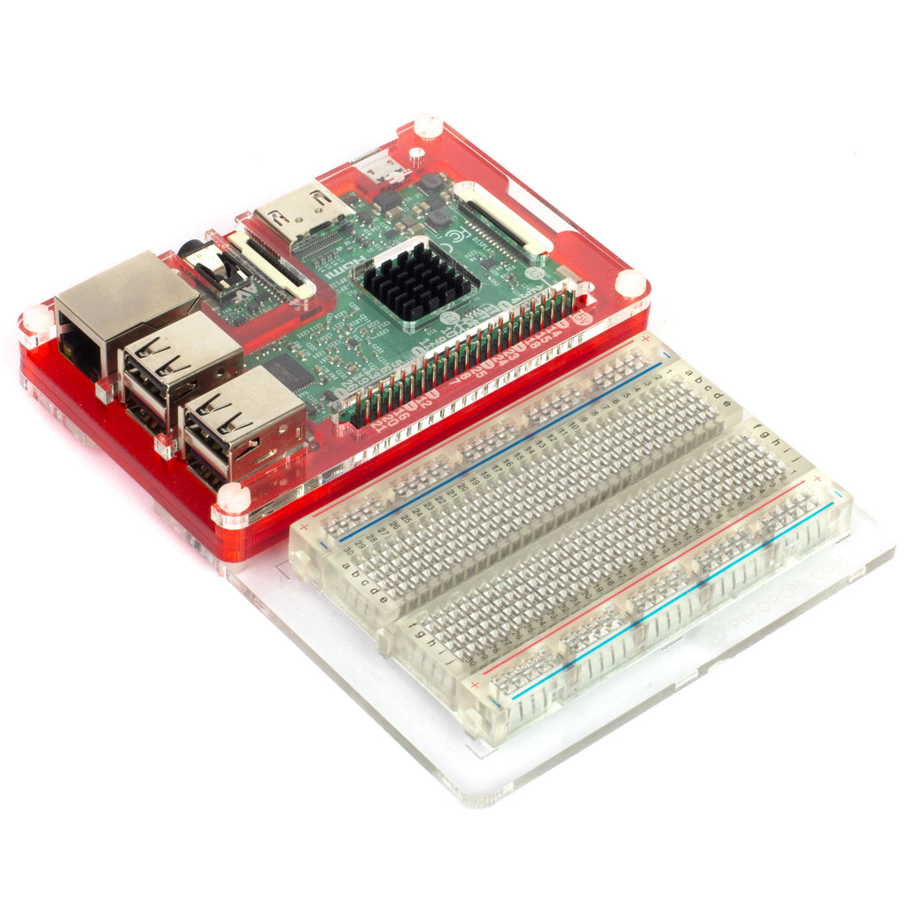 Breadboard Base for Pibow - Secure prototyping space for your Raspberry Pi, now Pi Zero compatible!