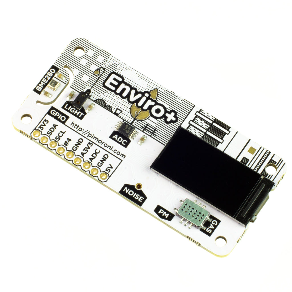Enviro for Raspberry Pi - Monitor your world with Enviro and Enviro + Air Quality for Raspberry Pi! There's a whole bunch of fancy environmental sensors on these boards, and a gorgeous little full-colour LCD to display your data. They're the perfect way to get started with citizen science and environmental monitoring!