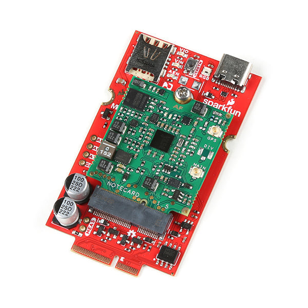 SparkFun MicroMod Cellular Function Board - Blues Wireless Notecarrier - The SparkFun Notecarrier Cellular Function Board adds a cellular modem to the MicroMod ecosystem using the Notecard - NOTE-NBGL-500 from Blues Wireless.