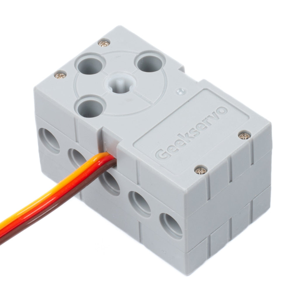 Geekservo Building Bricks 360 Degree Servo (LEGO® Compatible) - These chunky block servos integrate neatly with axles and blocks from popular ABS stud-based building block construction kits!