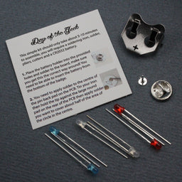 An image of Day of the Geek soldering badge kit