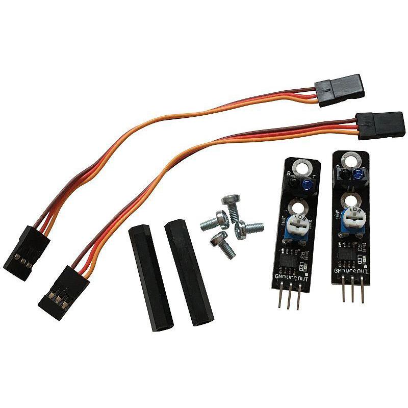 Line Follower Sensor Pack for Robo:Bit Buggy - This pack adds twin line following sensors to your Robo:Bit buggy. Simply screw together and plug in the included cables.