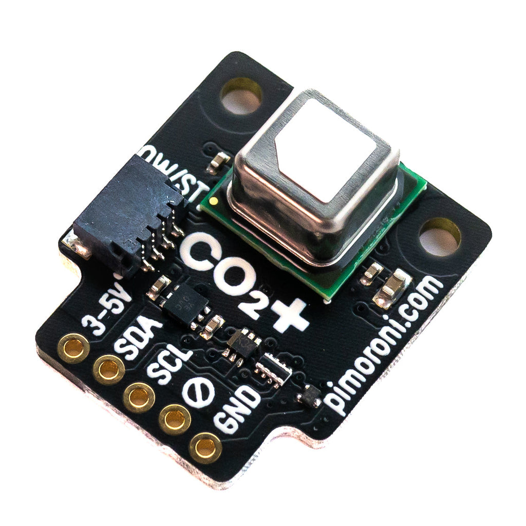 SCD41 CO2 Sensor Breakout (Carbon Dioxide / Temperature / Humidity) - A true carbon dioxide sensor that can detect CO2 levels between 400 and 5,000 ppm, mounted on a Breakout Garden and Qw/ST-compatible breakout.