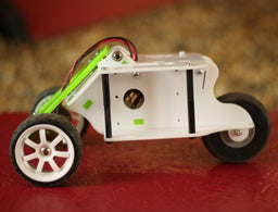 An image of RockyBorg White and Green - The three wheeled rocking robot!